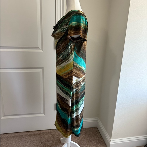 Rabbit Rabbit Rabbit Designs Abstract Cowl Neck Stretch Dress Size 12 - Picture 8 of 10
